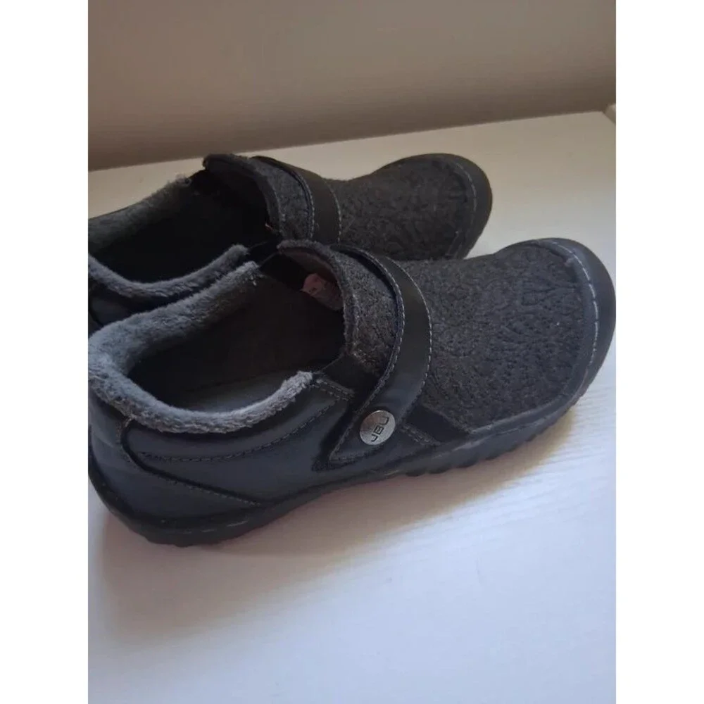 JBU Jambu Blakely slip on shoes dark gray floral embossed fur lined Size 6.5